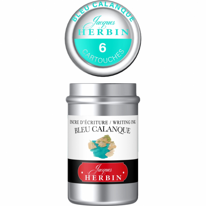 Cartuse Writing The Pearl of Inks Bleu Calanque set 6 cart, Jacques Herbin [6]