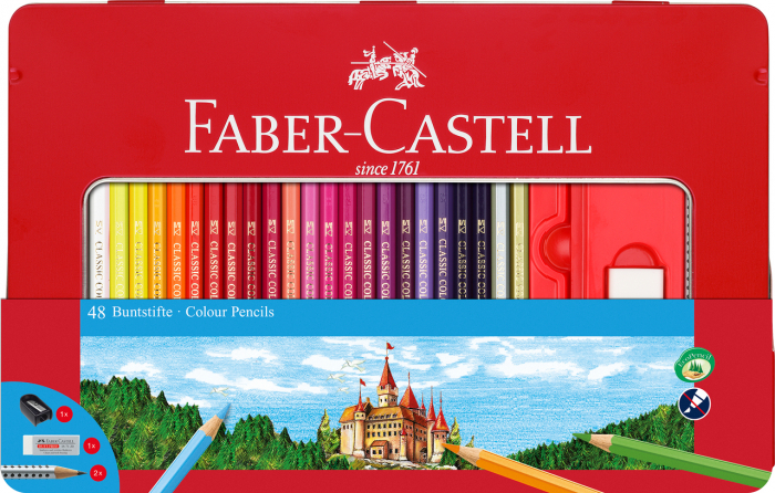 Creioane Colorate 48 Culori + 4 Accesorii, Faber-Castell [1]