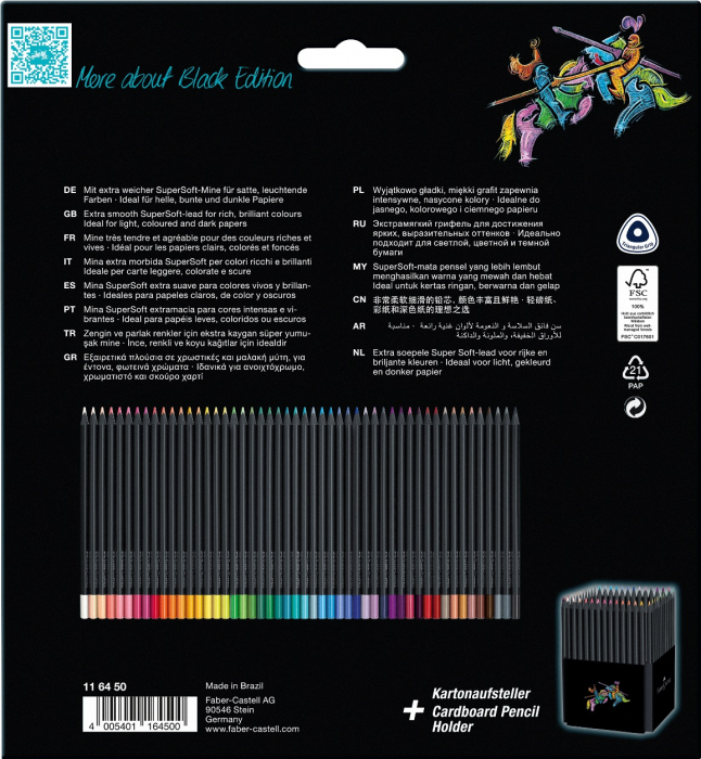 Creioane Colorate 50 Culori Black Edition, Faber-Castell [2]