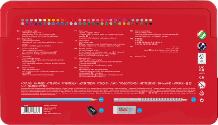 Creioane Colorate Hexagonale 60 Buc + Accesorii, Faber-Castell [2]
