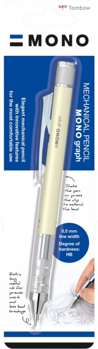 Creion mecanic 0.5 mm Mono Graph Cream Yellow Tombow [2]