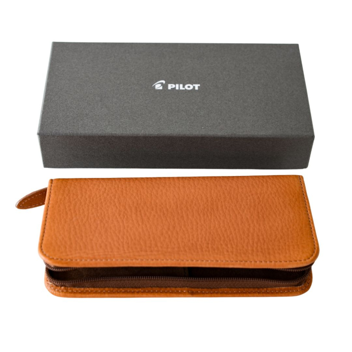 Etui Piele Namiki Zipper 3 Pens Camel, Pilot   [6]