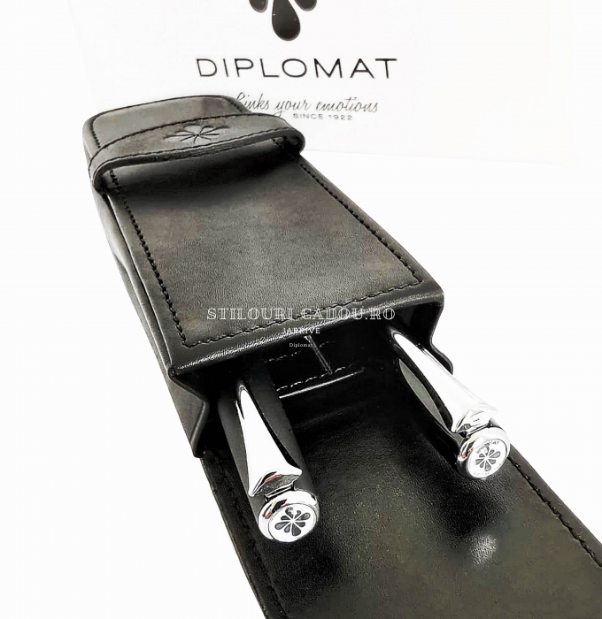 Etui Piele pt 2 Instrumente de Scris Logo, Diplomat [4]