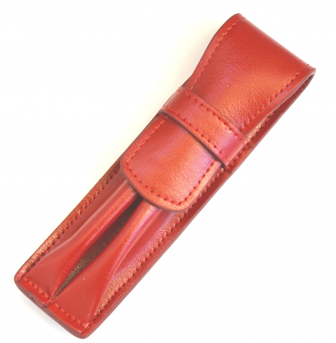 Etui Piele Rosu pt. 2 Instrumente de Scris Carla Rossini [4]
