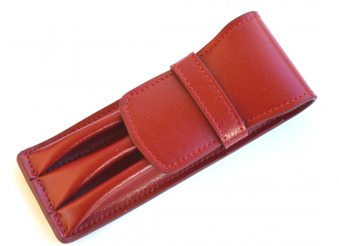 Etui Piele Rosu pt. 3 Instrumente de Scris Carla Rossini [2]