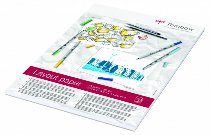Hartie Grafica si Acuarela A4, 21 x 29.7 cm, 75 file, Tombow [3]