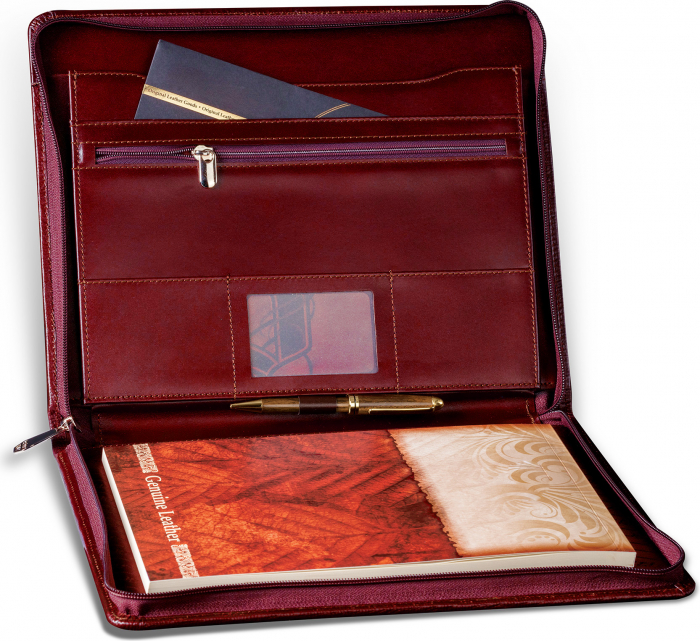 Mapa piele conference cu Notes A4 Burgundy, Princ Leather [2]