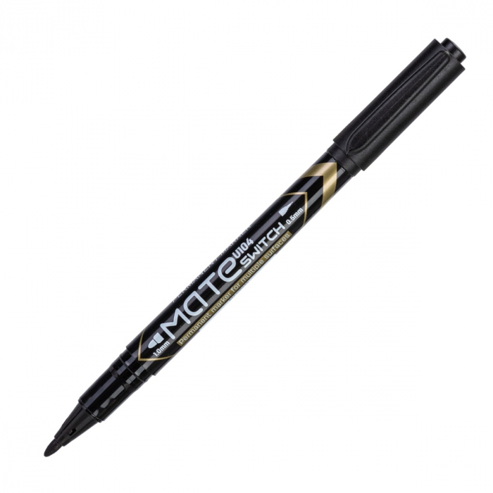Marker Permanent 2 Capete F/M 05mm/1 mm Negru Deli [3]