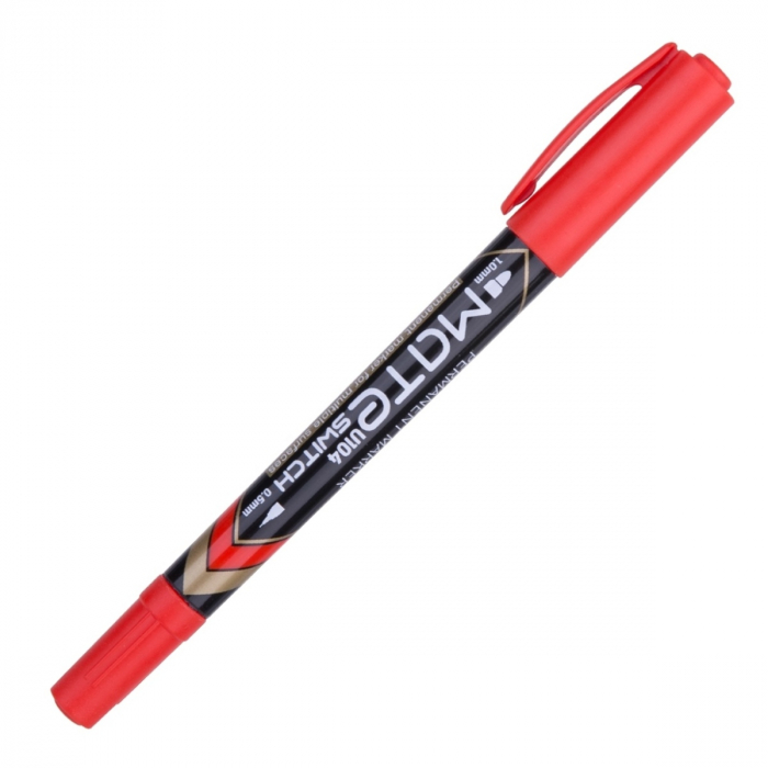 Marker Permanent 2 Capete F/M 05mm/1 mm Rosu Deli [5]