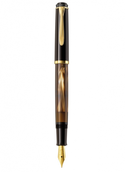 Set Pelikan Stilou Classic M200 Brown Marmorat + Etui Piele Brown Pt 2 Instrumente [12]