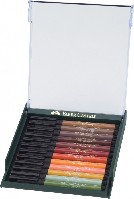 PITT Artist Pen Nuante EARTH 12 culori, Faber-Castell [2]