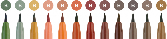 PITT Artist Pen Nuante EARTH 12 culori, Faber-Castell [3]