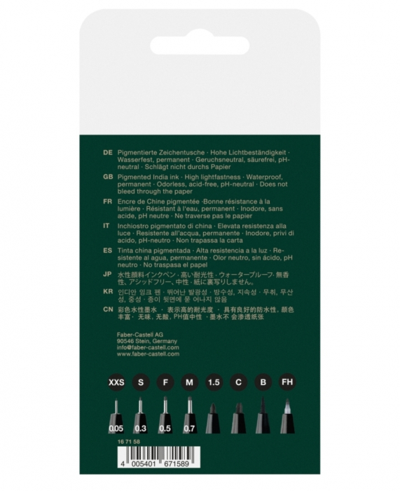 Pitt Artist Pen Set 8 Buc Negru 2022, Faber-Castell [2]