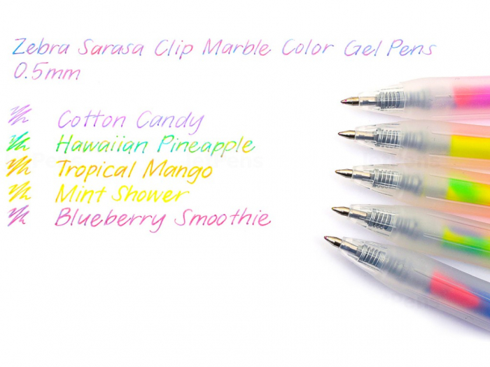 Pix cu gel Sarasa Marble 5 culori/set Zebra [2]
