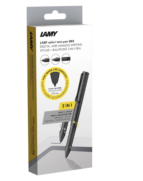 Pix Multifunctional Safari Twin Pen 644 All Black EMR round (POM), Lamy [2]