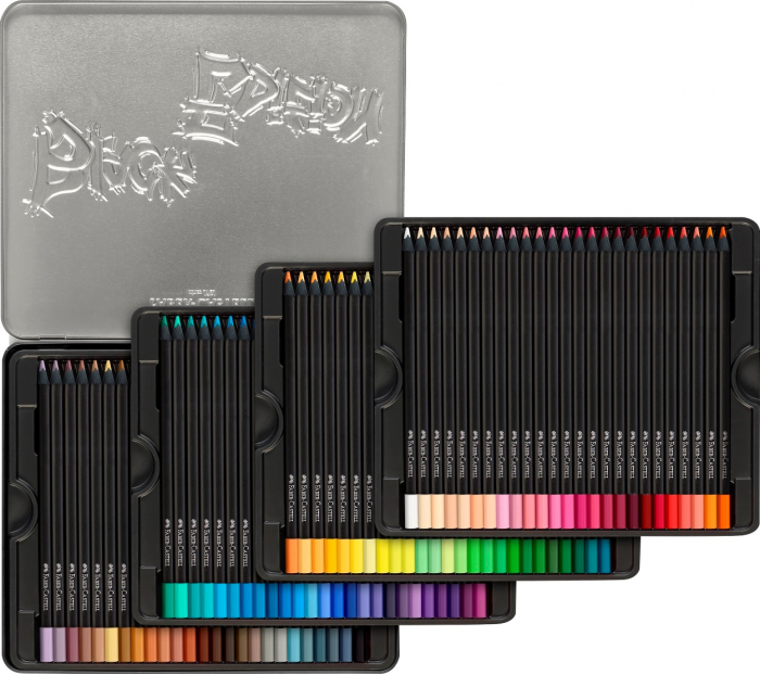 Creioane Colorate 100 Culori Black Edition Cutie metal, Faber-Castell [2]