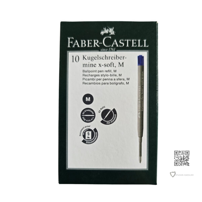 Rezerva Pix Plastic XSOFT M Albastra, Faber-Castell [3]