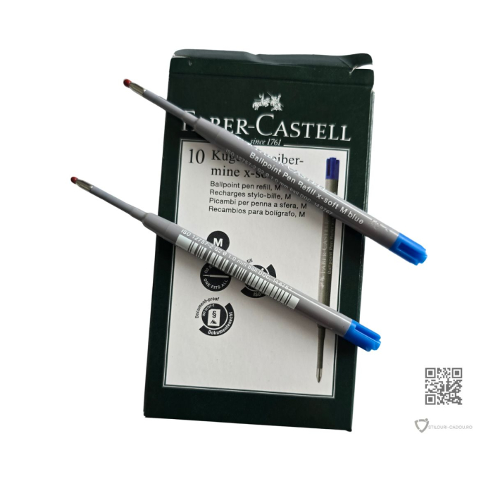 Rezerva Pix Plastic XSOFT M Albastra, Faber-Castell [2]