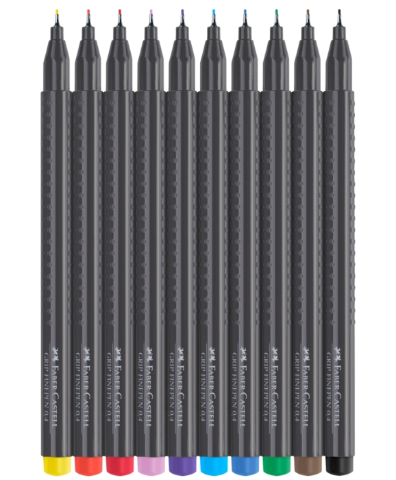 Set 10 culori Liner 0.4 mm Grip, Faber-Castell [2]