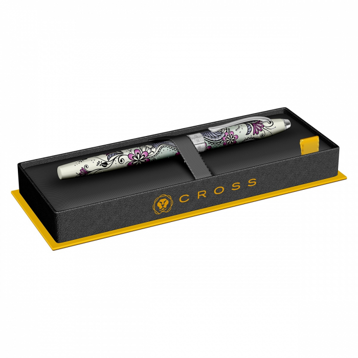 Set Stilou Botanica Purple Orchid CT + Esarfa matase naturala 2, Cross [3]