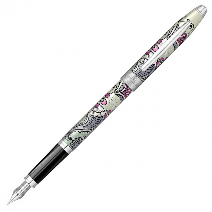 Set Stilou Botanica Purple Orchid CT + Esarfa matase naturala 2, Cross [2]