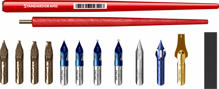 Set 2 tocuri port-penita, 1 magnet si selectie de 12 penite caligrafie [4]
