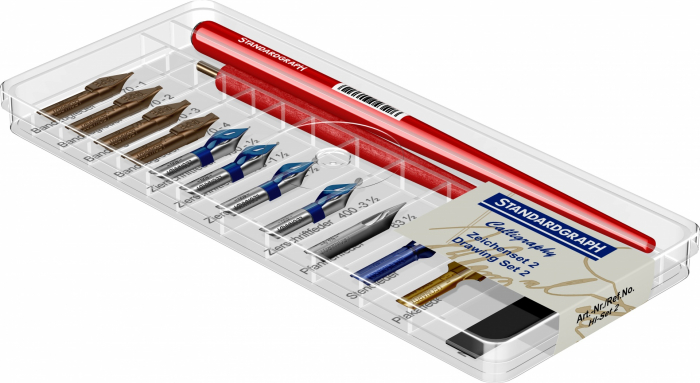 Set 2 tocuri port-penita, 1 magnet si selectie de 12 penite caligrafie [2]