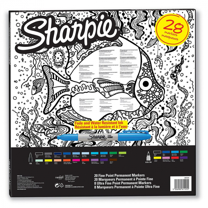 Set 28 Markere Permanente Fine Point Bullet Fish Sharpie - Editie Limitata [6]