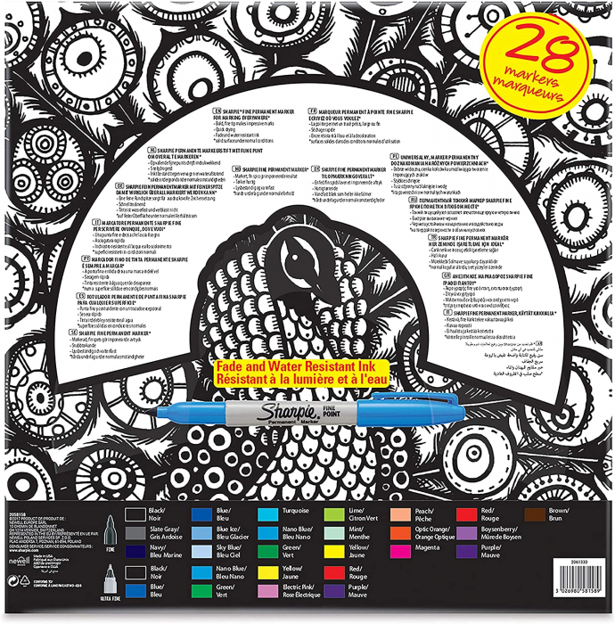 Set 28 Markere Permanente Fine Point Bullet Peacock Sharpie - Editie Limitata [4]