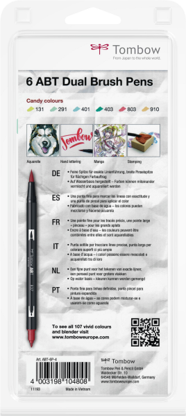Set 6 Culori Candy Dual Brush Pen Tombow [4]