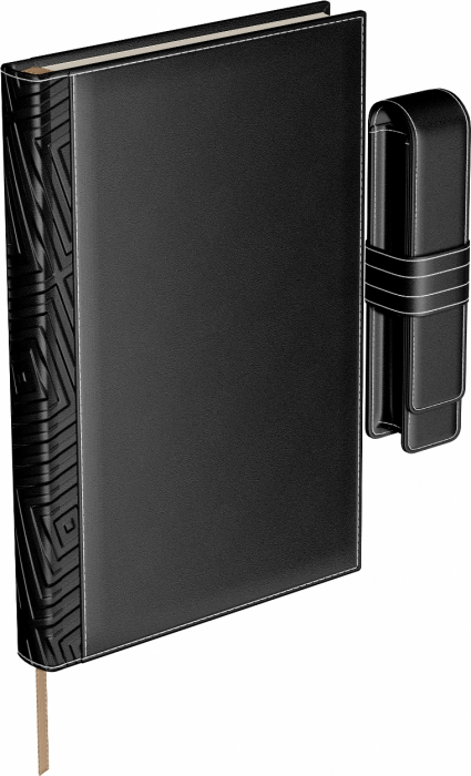 Set Agenda Piele B5 + Pouch Pen Black, Princ Leather [5]