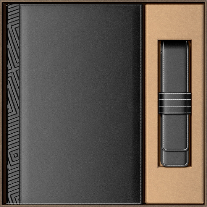 Set Agenda Piele B5 + Pouch Pen Black, Princ Leather [8]