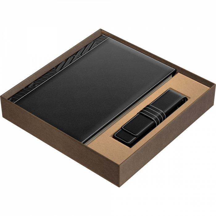 Set Agenda Piele B5 + Pouch Pen Black, Princ Leather [2]
