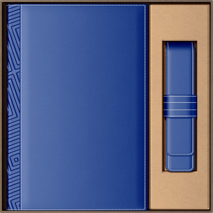 Set Agenda Piele B5 + Pouch Pen Blue, Princ Leather [8]
