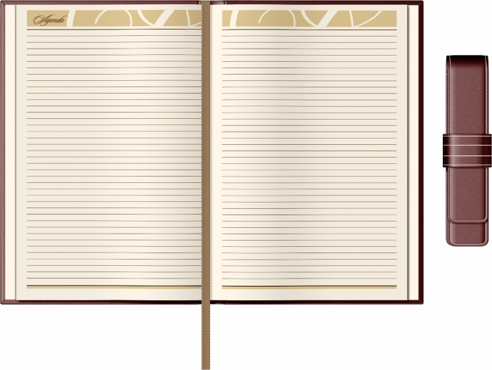 Set Agenda Piele B5 + Pouch Pen Bordeaux, Princ Leather [3]