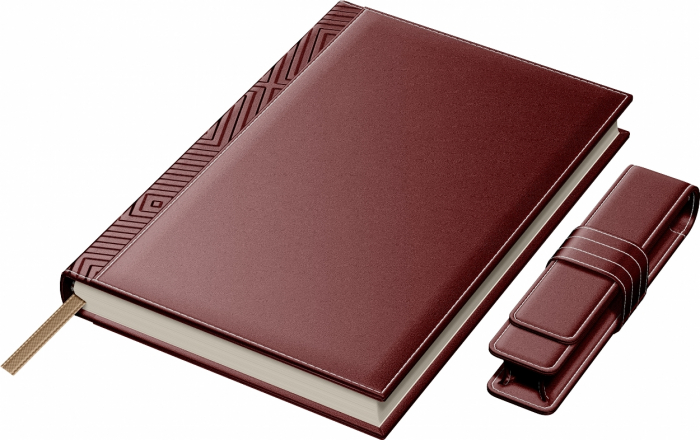 Set Agenda Piele B5 + Pouch Pen Bordeaux, Princ Leather [6]