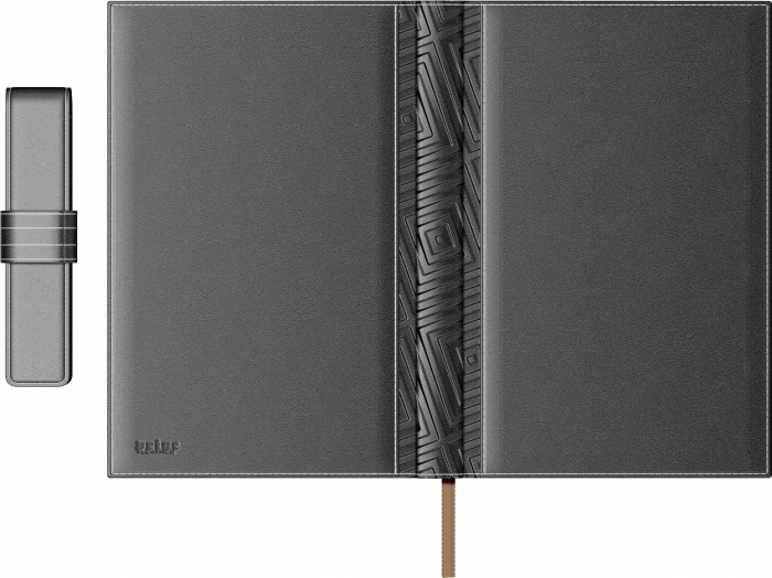 Set Agenda Piele B5 + Pouch Pen Grey, Princ Leather  [4]