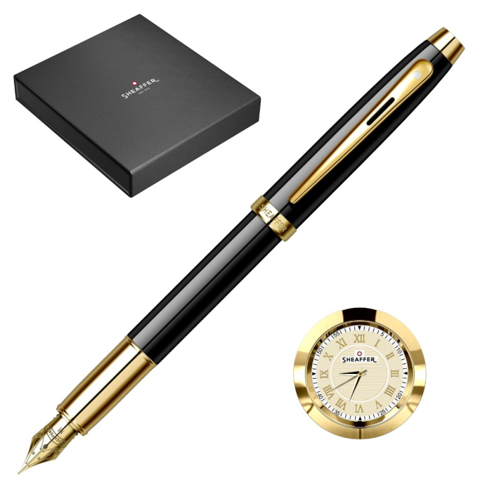 Set Cadou Sheaffer 100 Glossy Black GT Stilou & Ceas [1]