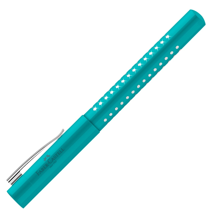 Set Cadou Stilou Grip Sparkle Turcoaz Ocean Metalic, Faber-Castell [3]
