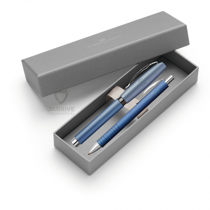 Set Cadou Stilou + Pix Essentio Aluminium Blue, Faber-Castell [2]