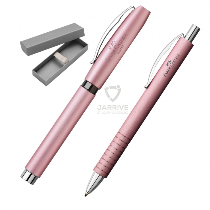 Set Cadou Stilou + Pix Essentio Aluminium Rose, Faber-Castell [1]