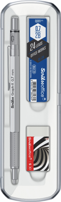 Set Creion Mecanic 0.7 Graph-X Satin Chrome CT SCRIKSS [2]