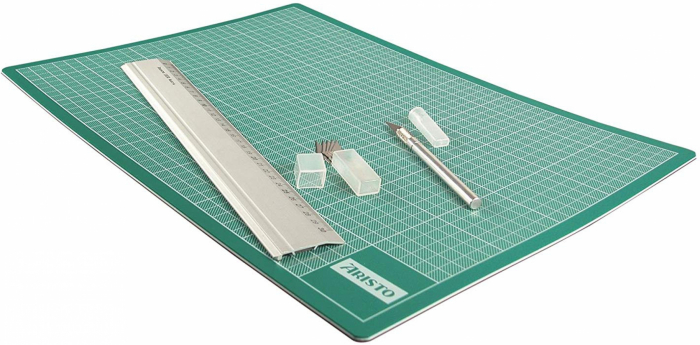 Set decupaj 30*45 cm, rigla Al 30 cm. cu muchie anti-alunecare Aristo [2]