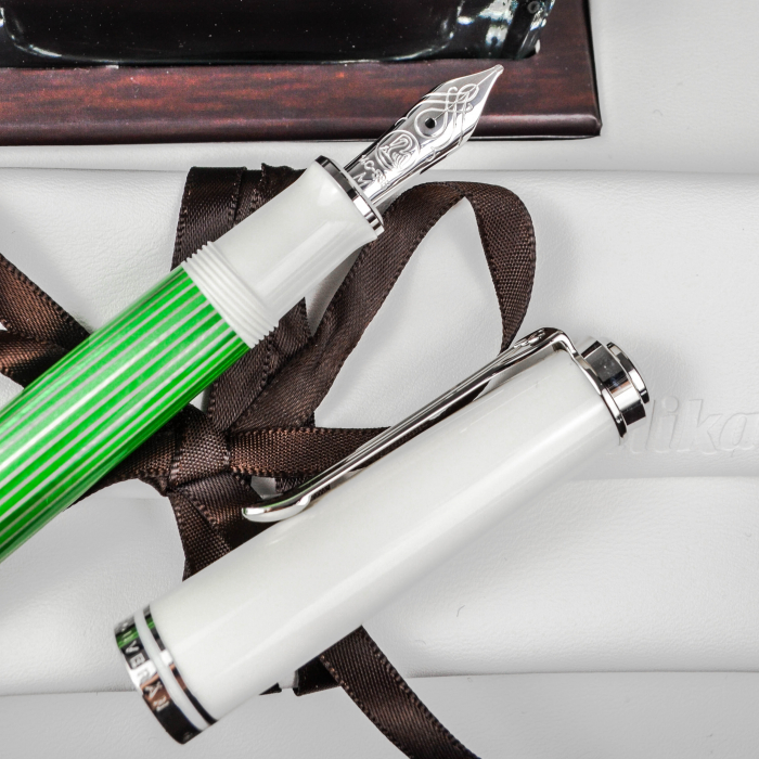 Set Pelikan Souveran M605 White-Green + Calimara cerneala Edelstein Aventurine 50ML [3]