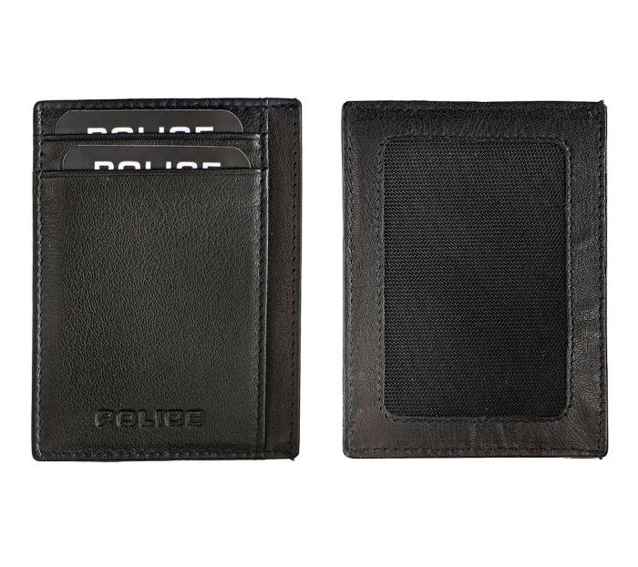 Set port-feuille Elvin black-grey+ breloc lung+ card-holder, Police [5]