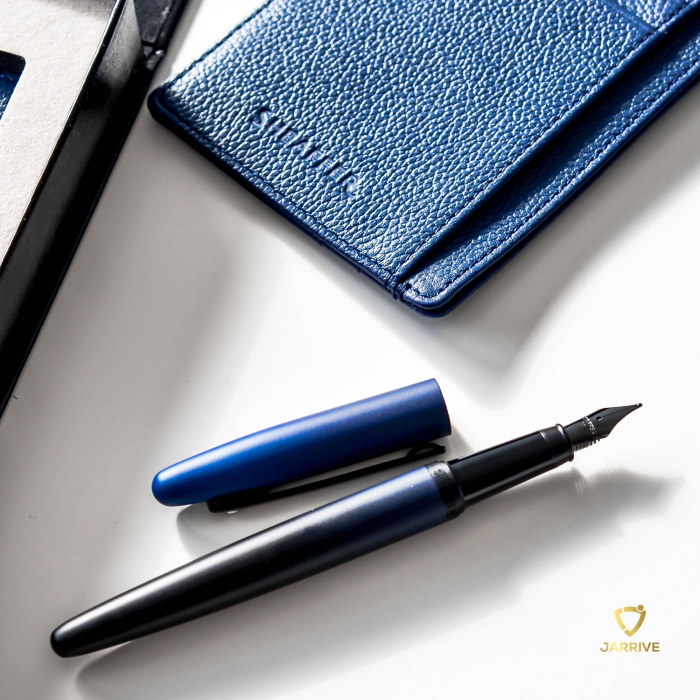 Set Sheaffer Stilou VFM Matte Blue + Port Card Piele Asortat [7]