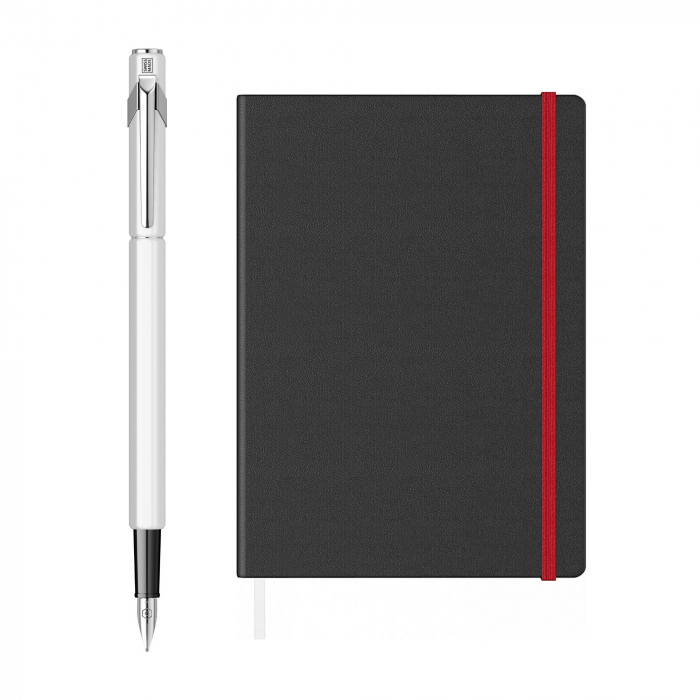 Set Stilou Caran D'Ache 849 White + Notes Velvet A5 Black [2]