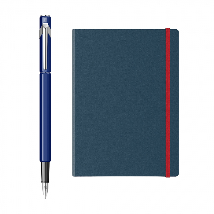 Set Stilou Caran D'Ache 849 Blue + Notes Velvet A5 French Navy [2]