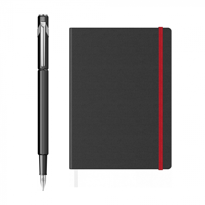 Set Stilou Caran D'Ache 849 Black + Notes Velvet A5 Black [2]