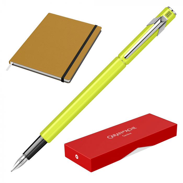 Set Stilou Caran D'Ache 849 Yellow + Notes Velvet A5 Yellow [1]